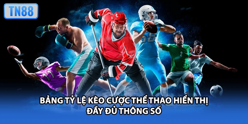 Bảng tỷ lệ kèo cược thể thao hiển thị đầy đủ thông số