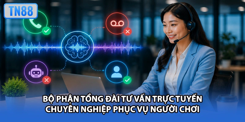 Bộ phận tổng đài tư vấn trực tuyến chuyên nghiệp phục vụ người chơi