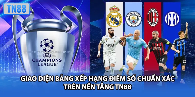 Giao diện bảng xếp hạng điểm số chuẩn xác trên nền tảng TN88