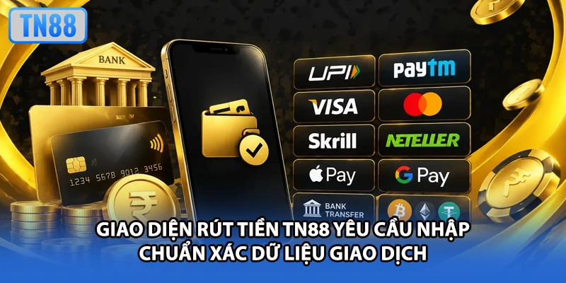 Giao diện rút tiền TN88 yêu cầu nhập chuẩn xác dữ liệu giao dịch