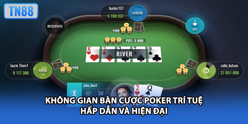 Không gian bàn cược Poker trí tuệ hấp dẫn và hiện đại