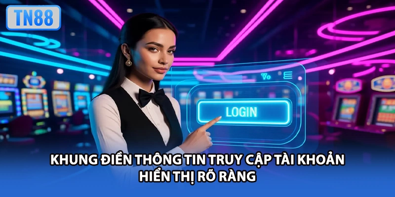 Khung điền thông tin truy cập tài khoản hiển thị rõ ràng