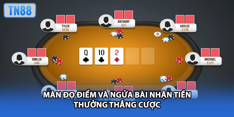 Màn đọ điểm và ngửa bài nhận tiền thưởng thắng cược