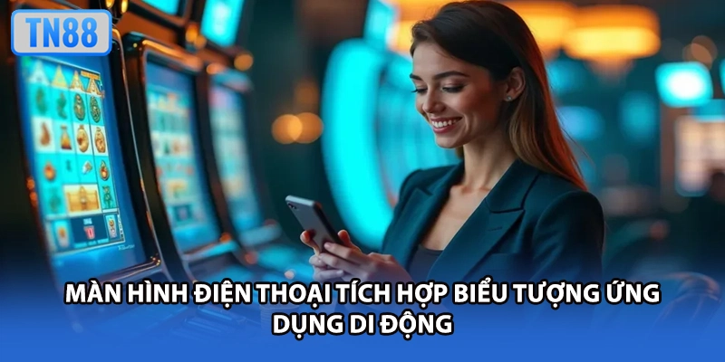 Màn hình điện thoại tích hợp biểu tượng ứng dụng di động