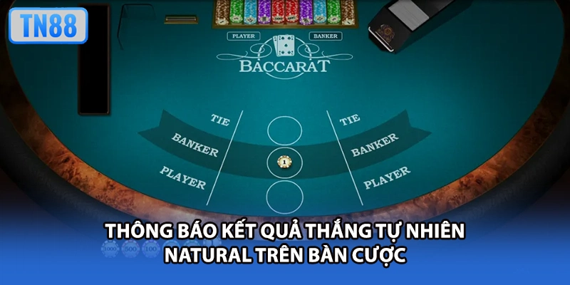 Thông báo kết quả thắng tự nhiên Natural trên bàn cược